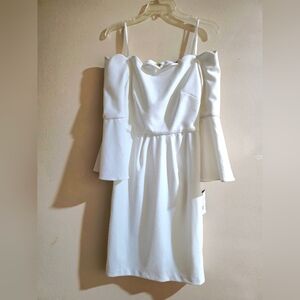 Elegant White Off-Shoulder Dress -Agua Original Price $238